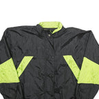 SPORT ESSENTIALS Womens Black & Neon Lightweight Nylon Zip Jacket L Retro