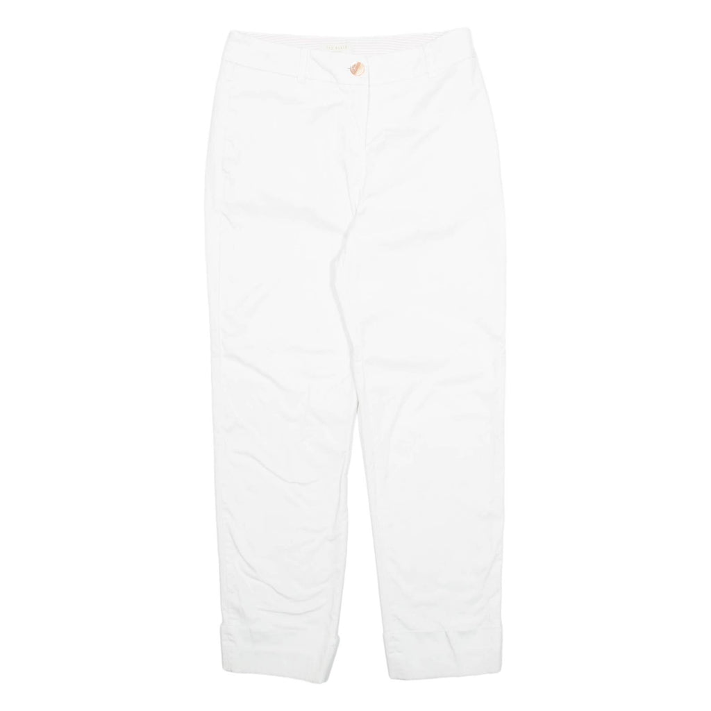 TED BAKER Chino Womens Trousers White Regular Tapered W26 L26