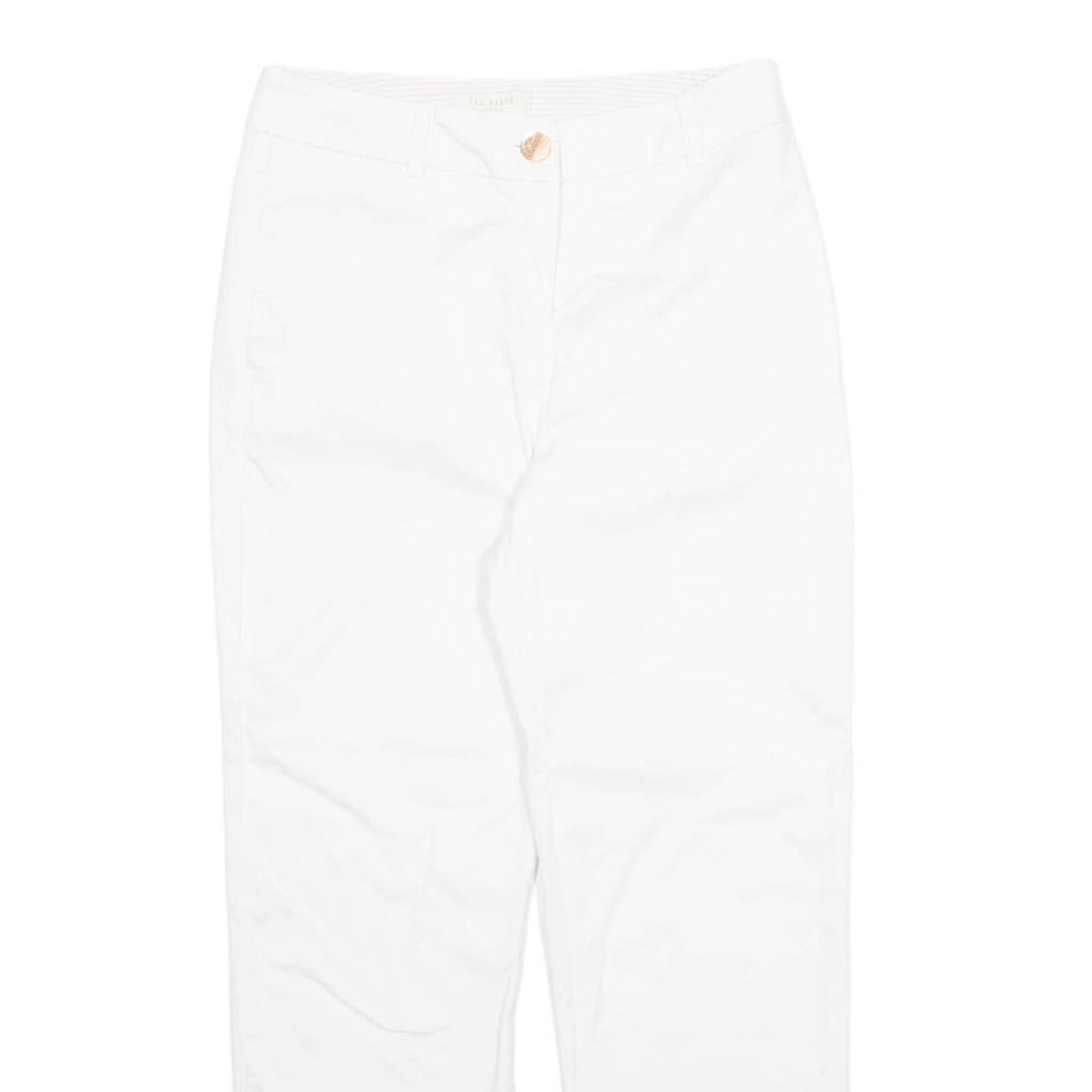 TED BAKER Chino Womens Trousers White Regular Tapered W26 L26