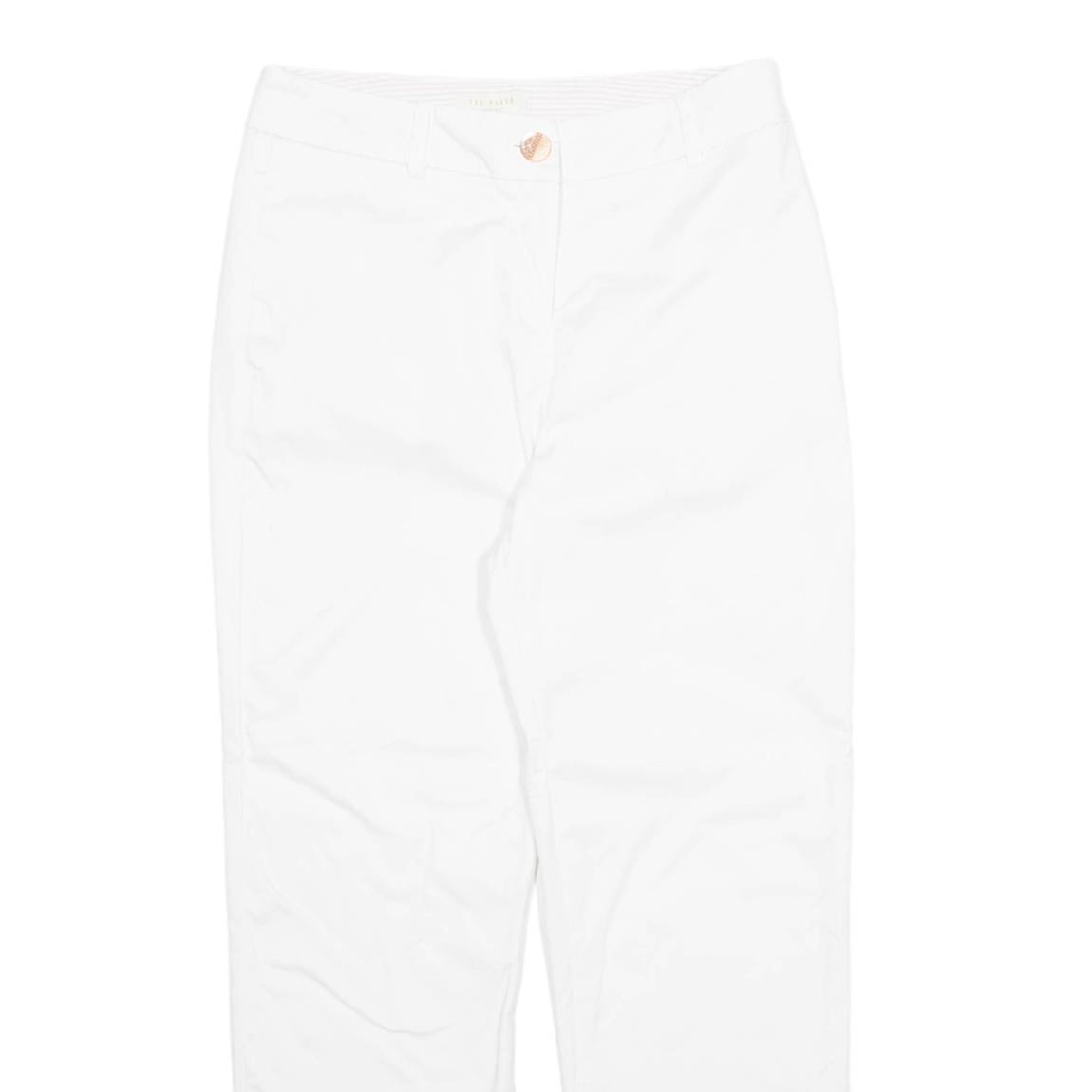 TED BAKER Chino Womens Trousers White Regular Tapered W26 L26