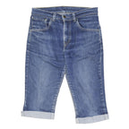LEVI'S Womens Denim Blue Casual Slim Capris Shorts M W30 Cuffed Pocket Design