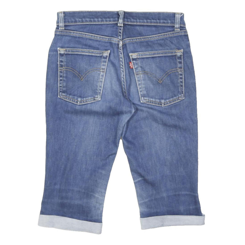 LEVI'S Womens Denim Blue Casual Slim Capris Shorts M W30 Cuffed Pocket Design