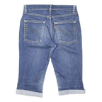 LEVI'S Womens Denim Blue Casual Slim Capris Shorts M W30 Cuffed Pocket Design