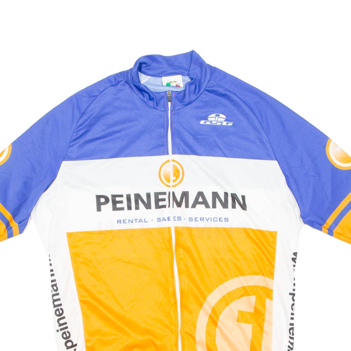 Cycling Mens Jersey Orange Full Zip XL