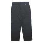 DICKIES Mens Cotton Blend Black Relaxed Straight Trousers W36 L30 Workwear Cargo