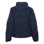 TOMMY HILFIGER Womens Navy Blue Puffer Jacket XS Polyester Quilted Zip Up
