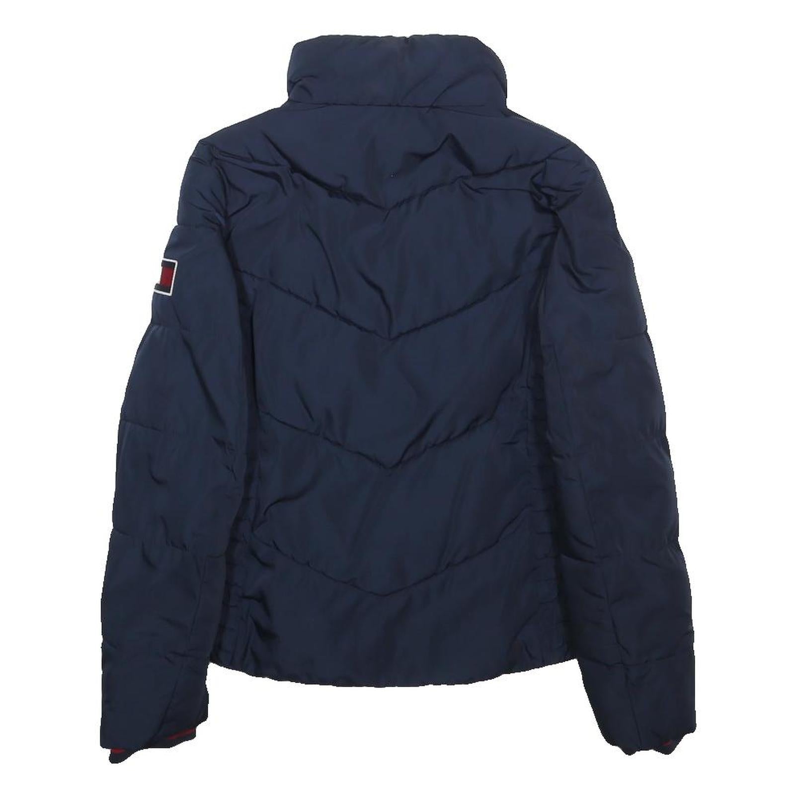 TOMMY HILFIGER Womens Navy Blue Puffer Jacket XS Polyester Quilted Zip Up
