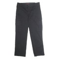 DICKIES Mens Cotton Blend Black Classic Cargo Trousers W32 L30 Workwear Zip