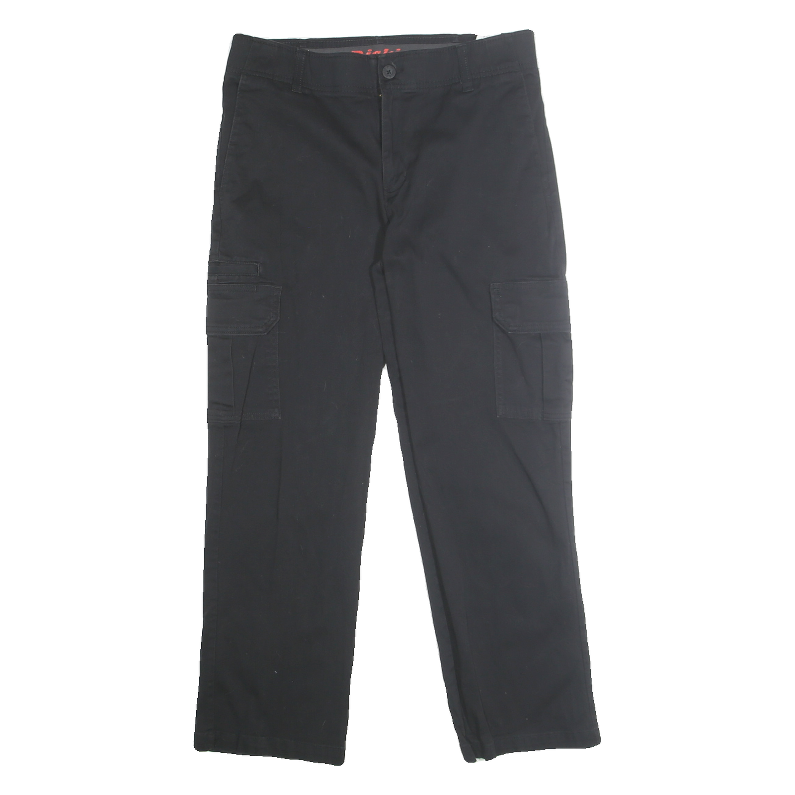 DICKIES Mens Cotton Blend Black Classic Cargo Trousers W32 L30 Workwear Zip