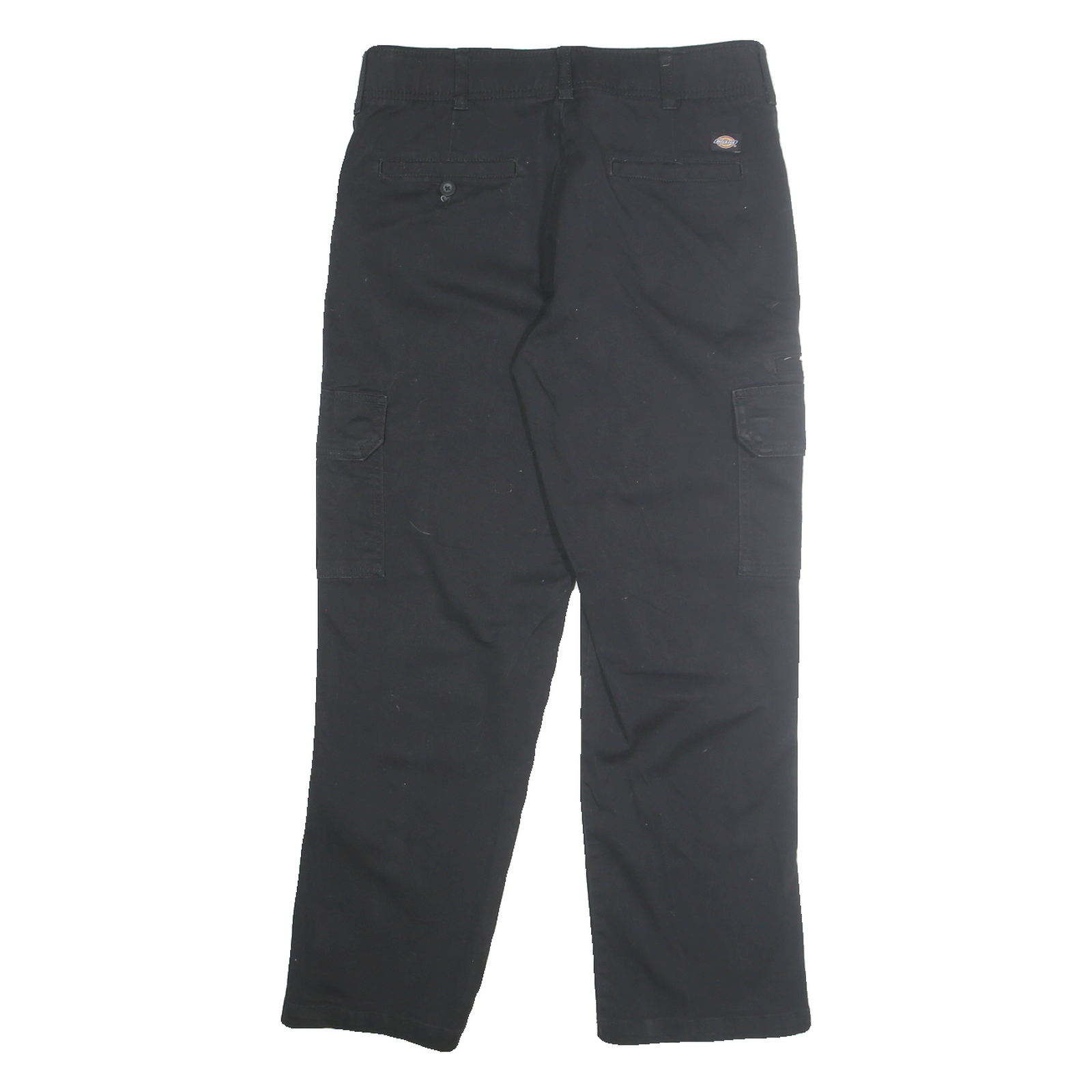 DICKIES Mens Cotton Blend Black Classic Cargo Trousers W32 L30 Workwear Zip