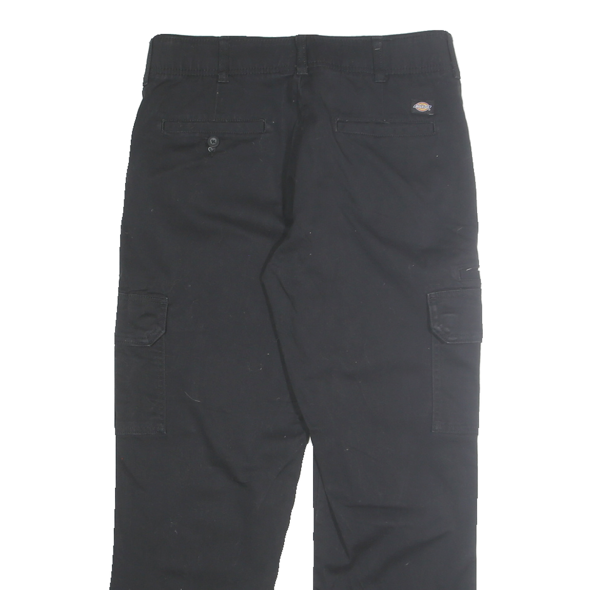 DICKIES Mens Cotton Blend Black Classic Cargo Trousers W32 L30 Workwear Zip