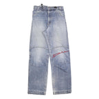 M DIA Womens Regular Blue Denim Rinse Jeans W28 L32 Embroidered Logo Cotton