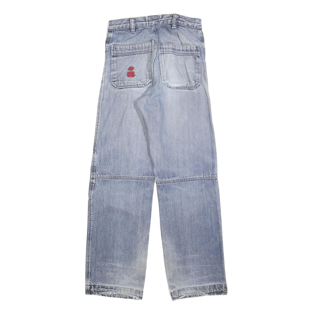 M DIA Womens Regular Blue Denim Rinse Jeans W28 L32 Embroidered Logo Cotton