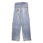 M DIA Womens Regular Blue Denim Rinse Jeans W28 L32 Embroidered Logo Cotton