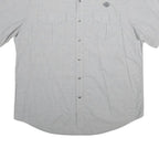 HARLEY DAVIDSON Mens Grey Cotton 2XL Short Sleeve Shirt Motorcycle Logo Casual