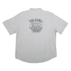 HARLEY DAVIDSON Mens Grey Cotton 2XL Short Sleeve Shirt Motorcycle Logo Casual