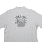 HARLEY DAVIDSON Mens Grey Cotton 2XL Short Sleeve Shirt Motorcycle Logo Casual