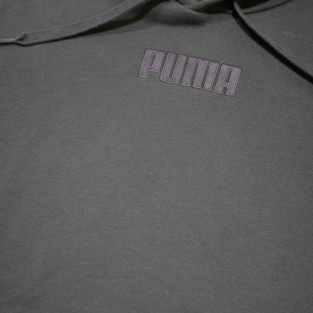 PUMA Mens Grey Hoodie M Cotton Blend Pullover Drawstring Hooded Sweatshirt