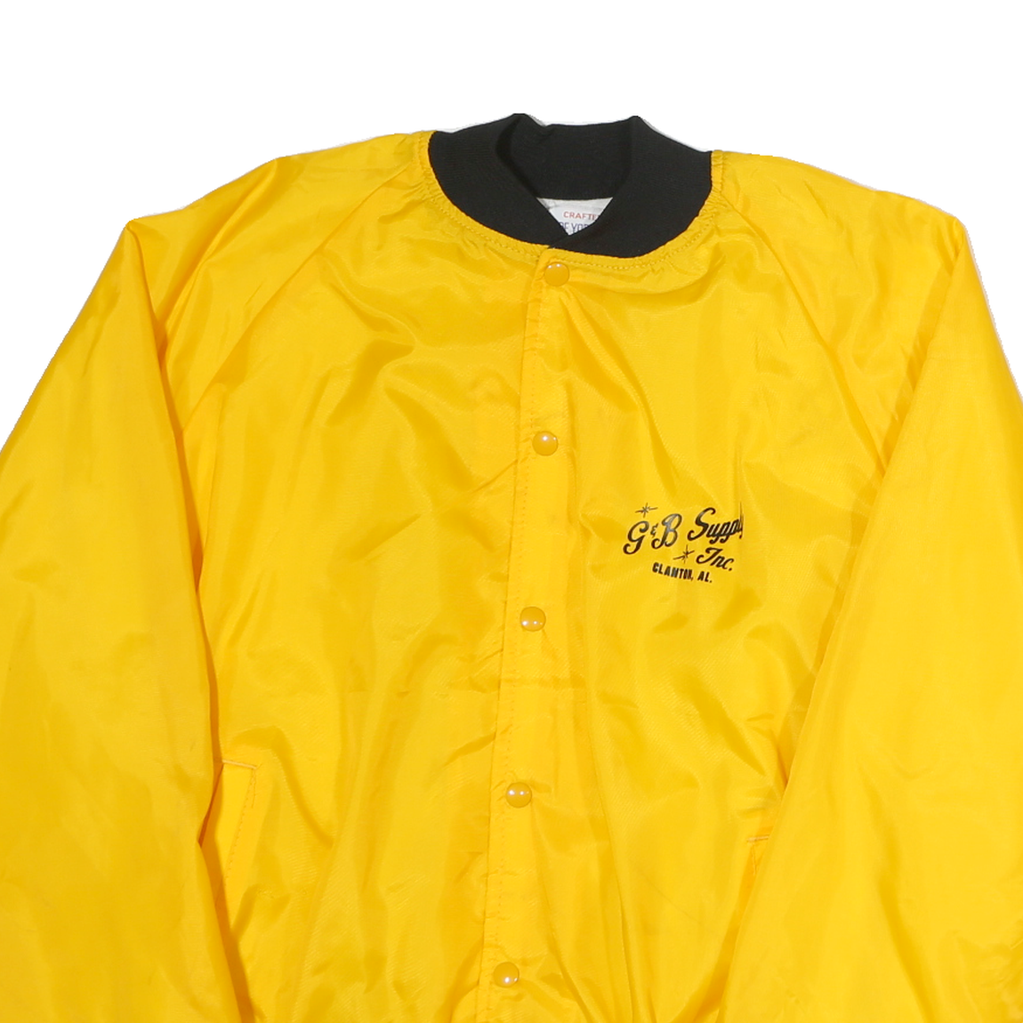 JOE YORK FAMILY Mens Yellow Black Button Nylon Jacket XL Lightweight Casual