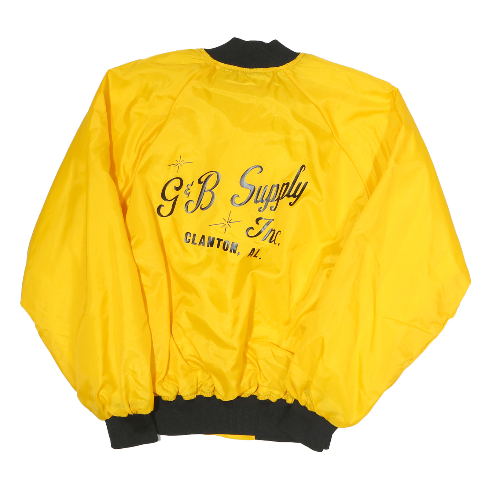 JOE YORK FAMILY Mens Yellow Black Button Nylon Jacket XL Lightweight Casual