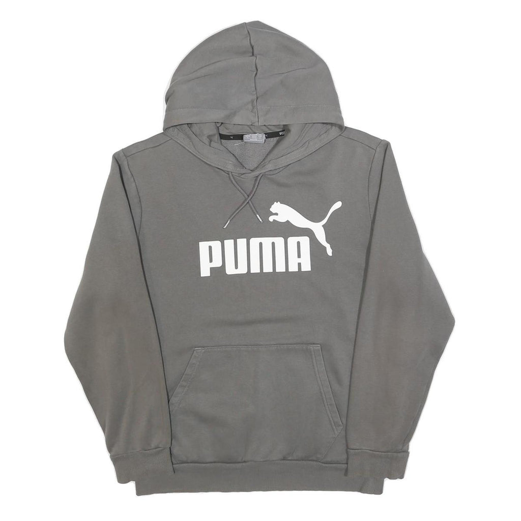 PUMA Mens Grey Pullover Hoodie S Cotton Blend Casual Sportswear