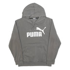 PUMA Mens Grey Pullover Hoodie S Cotton Blend Casual Sportswear