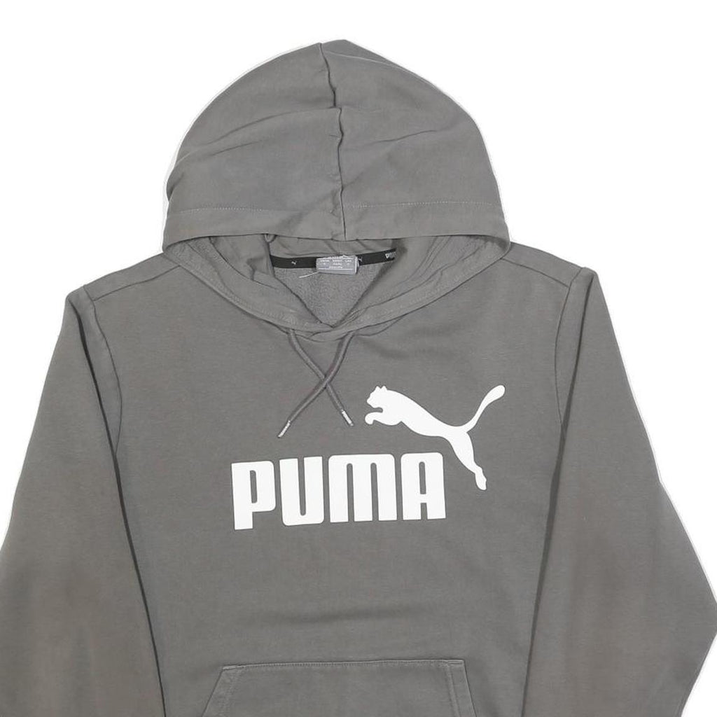 PUMA Mens Grey Pullover Hoodie S Cotton Blend Casual Sportswear