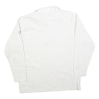 SWITCHER Womens White Graphic Collared M Cotton Blend Sweatshirt Pullover Zip