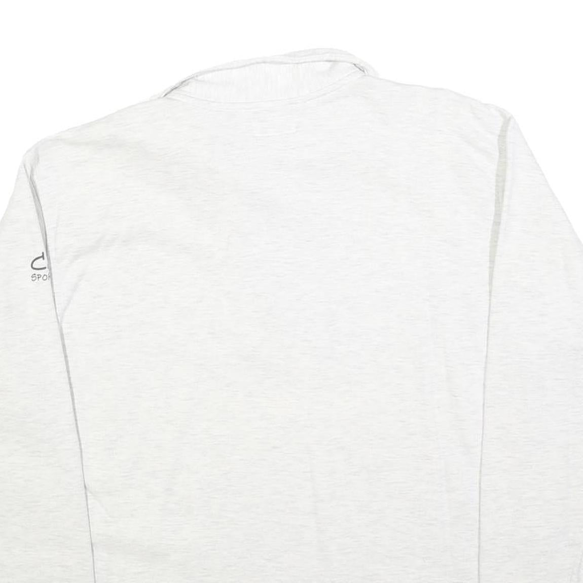 SWITCHER Womens White Graphic Collared M Cotton Blend Sweatshirt Pullover Zip