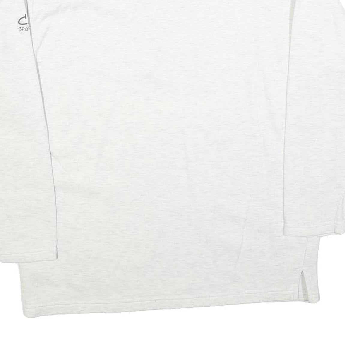 SWITCHER Womens White Graphic Collared M Cotton Blend Sweatshirt Pullover Zip