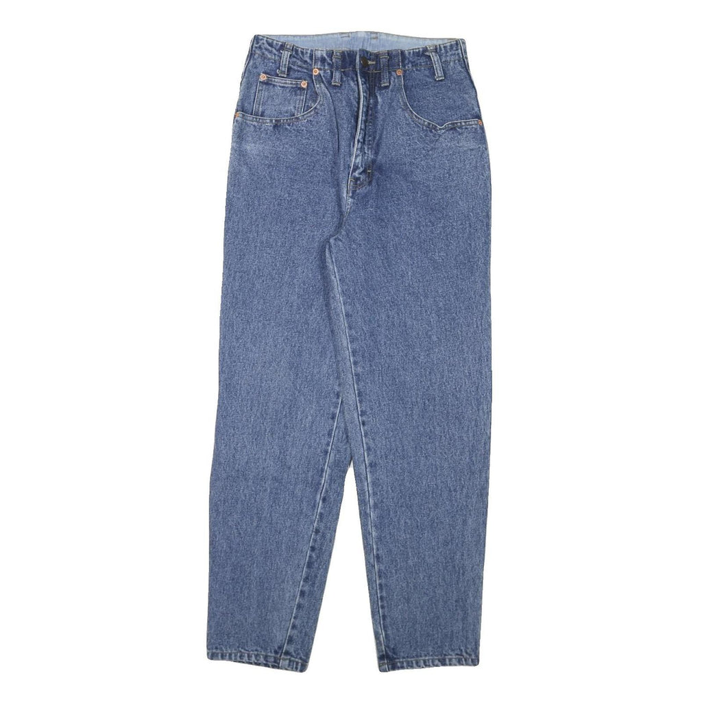 TEDDYS Mens Cotton Blend Blue Slim Straight Trousers W27 L28 Stylish Zip Closure