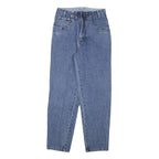 TEDDYS Mens Cotton Blend Blue Slim Straight Trousers W27 L28 Stylish Zip Closure