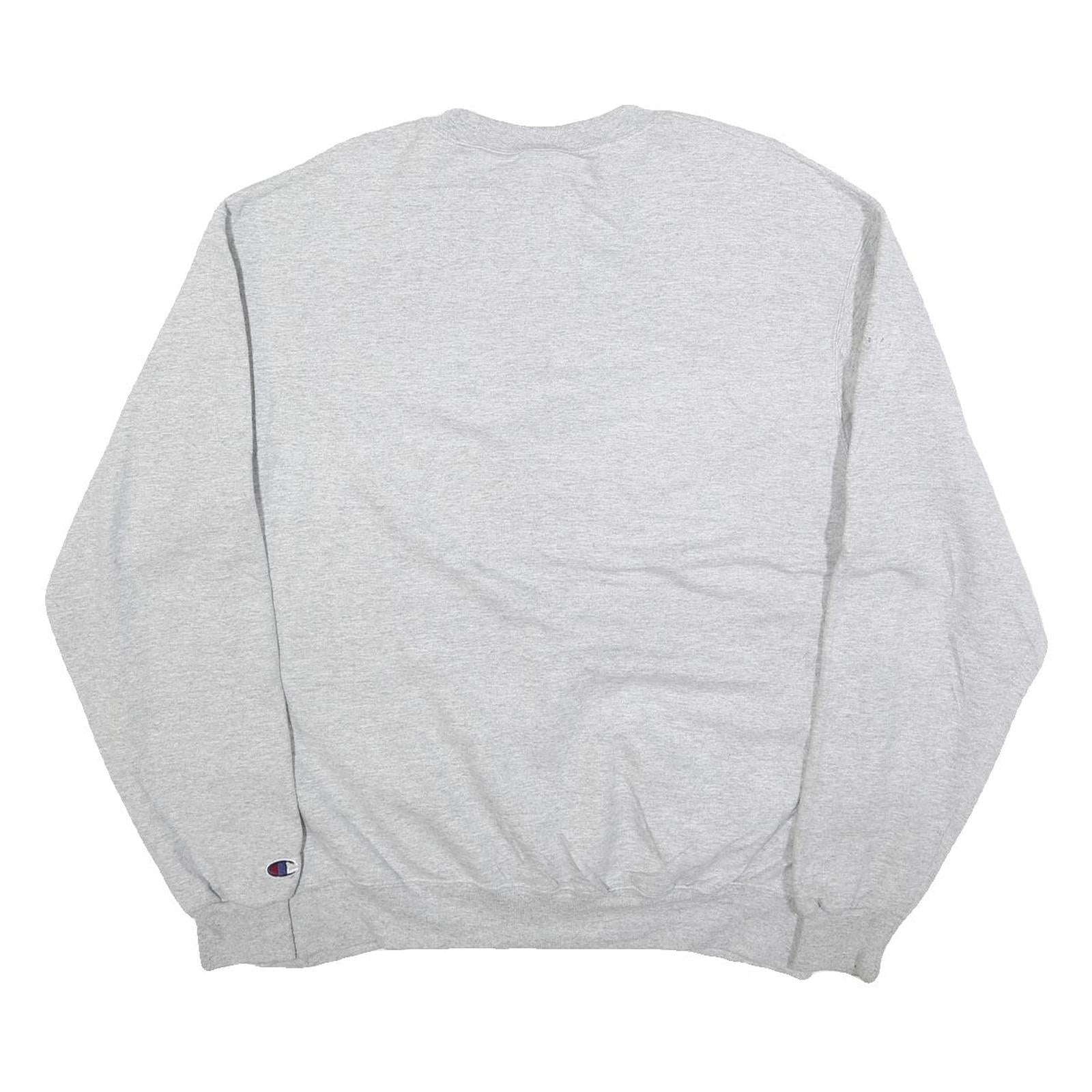 CHAMPION Mens Grey TH Water Polo Crew Neck L Cotton Blend Sweatshirt Pullover