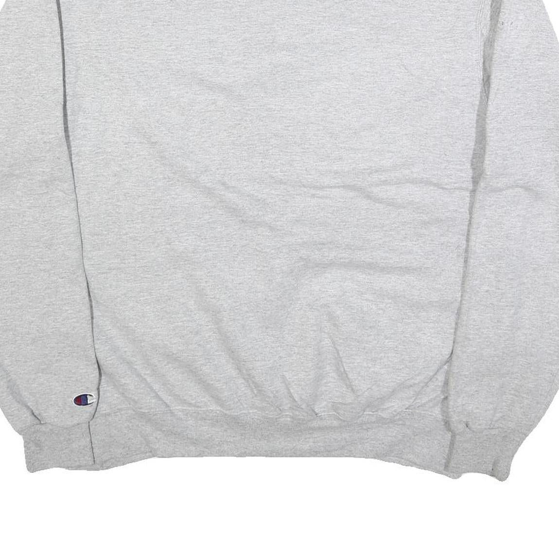 CHAMPION Mens Grey TH Water Polo Crew Neck L Cotton Blend Sweatshirt Pullover