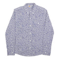 CARHARTT Womens Blue & White Floral Cotton Blend Shirt S Button Down Collar Long