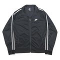 NIKE Mens Black & White Jacket L Polyester Track Zip Up Casual Sportswear