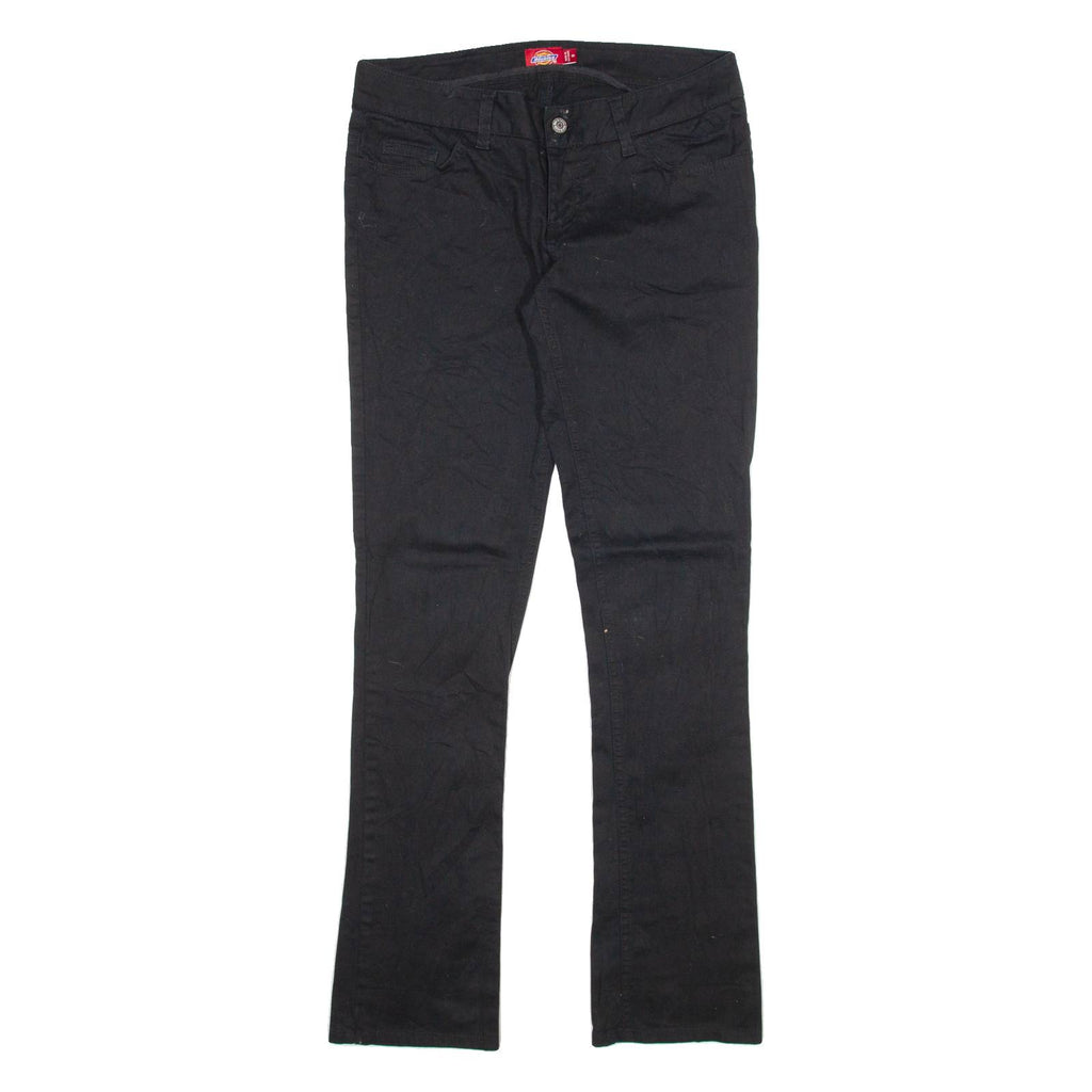 DICKIES Womens Trousers Black Slim Straight W30 L31
