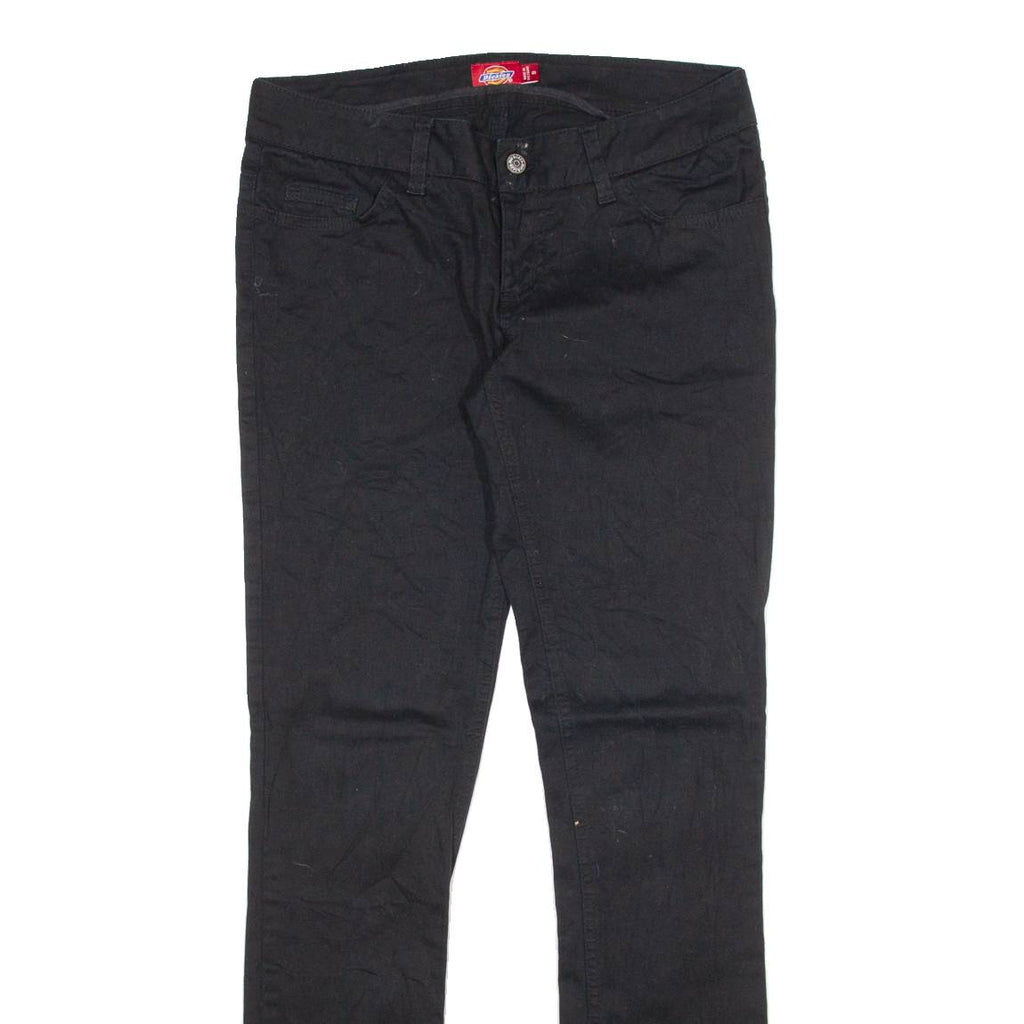 DICKIES Womens Trousers Black Slim Straight W30 L31