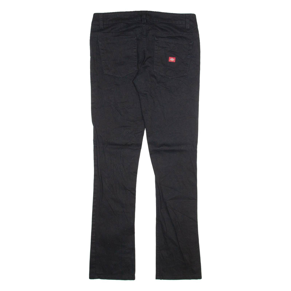 DICKIES Womens Trousers Black Slim Straight W30 L31