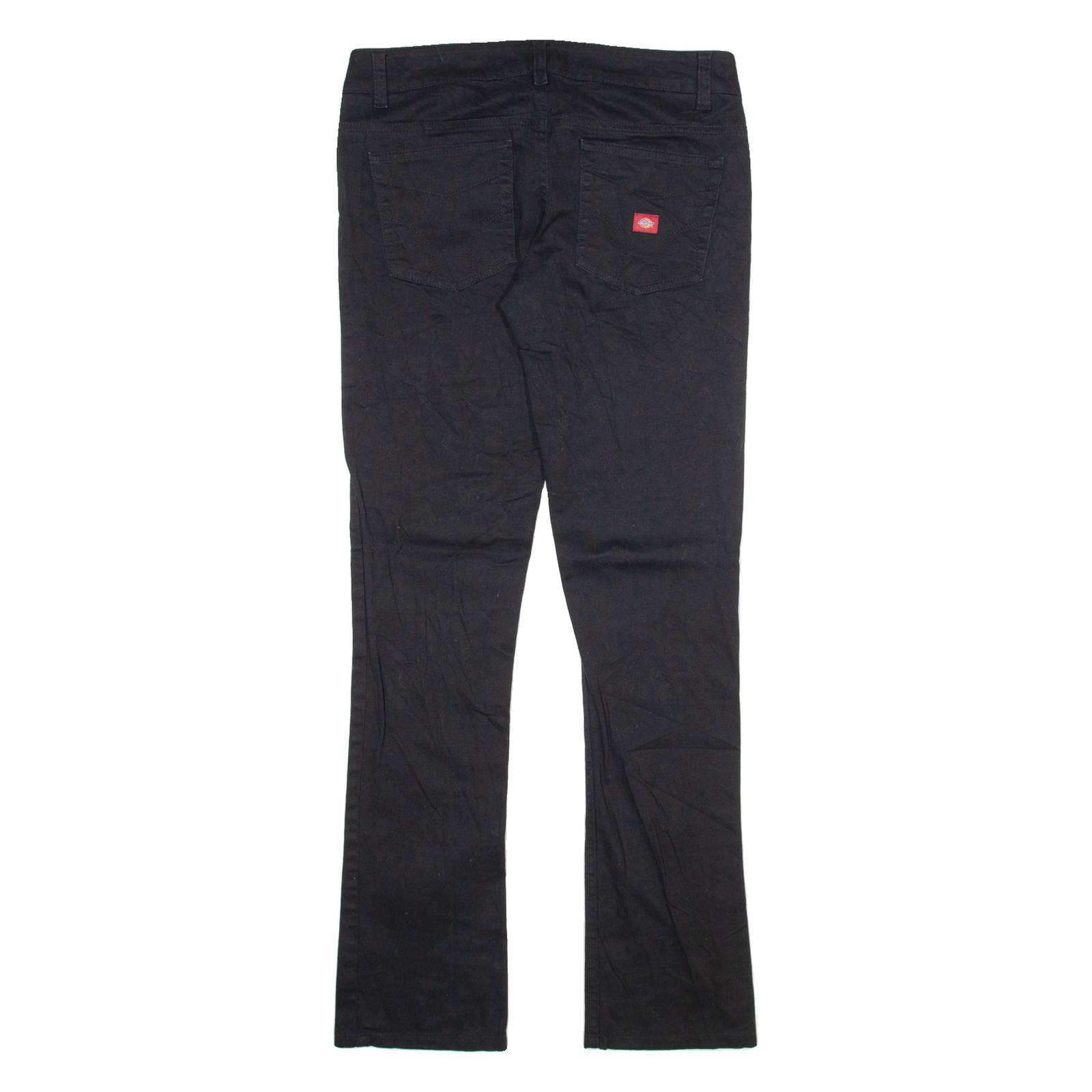 DICKIES Womens Trousers Black Slim Straight W30 L31