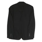 Mens Black Classic Jacket M Polyester Blend Plain Button Closure Formal Wear