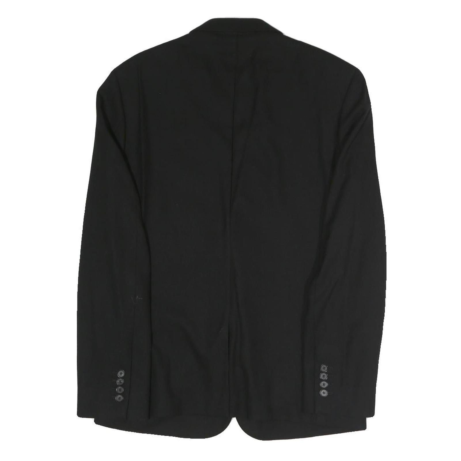 Mens Black Classic Jacket M Polyester Blend Plain Button Closure Formal Wear