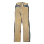 MOGUL Womens Jeans Beige & Blue Regular Straight Denim Cotton Blend W26 L32