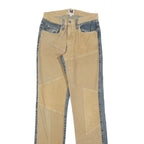 MOGUL Womens Jeans Beige & Blue Regular Straight Denim Cotton Blend W26 L32