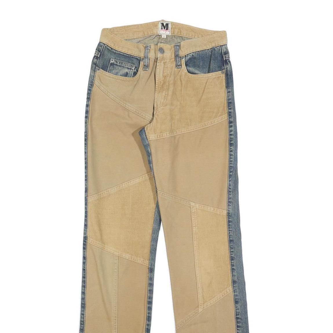 MOGUL Womens Jeans Beige & Blue Regular Straight Denim Cotton Blend W26 L32
