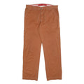 ALBERTO Mens Cotton Blend Brown Regular Fit Trousers W37 L32 Casual Zip Closure