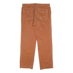 ALBERTO Mens Cotton Blend Brown Regular Fit Trousers W37 L32 Casual Zip Closure