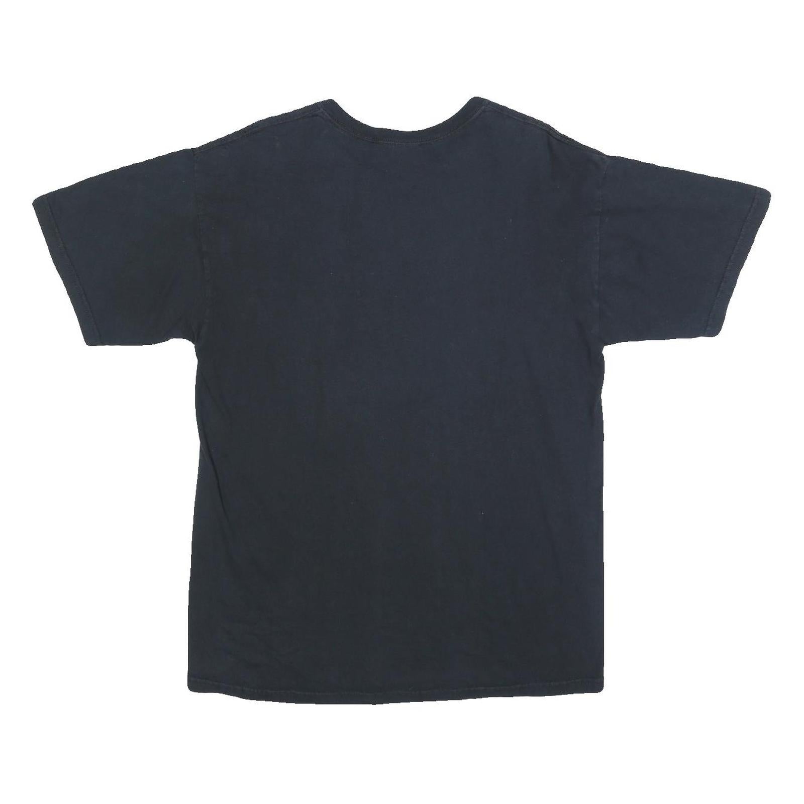 GILDAN Mens Black Santiago Sharks Graphic T-Shirt L Short Sleeve Crew Neck