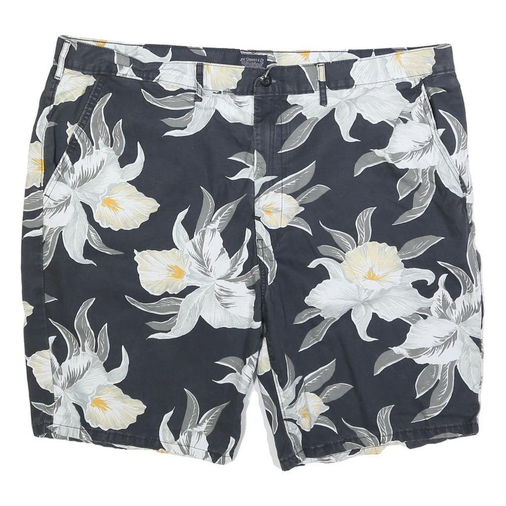 LEVI'S Mens Shorts Blue White Floral Print 2XL W44 Cotton Blend Casual Chino