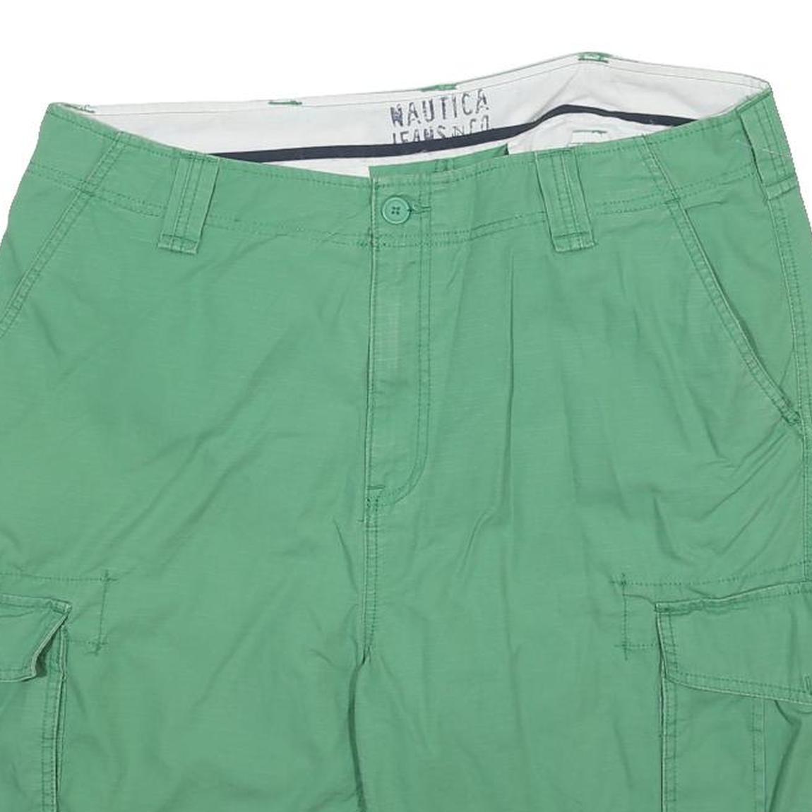 NAUTICA Mens Cargo Green Shorts XL W38 Casual Cotton Pockets